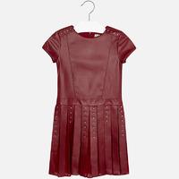 Girl short sleeve leatherette dress with rivets Mayoral