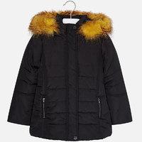 Girl padded coat with faux fur and embroideries Mayoral
