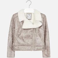 girl suede and lamb wool jacket mayoral