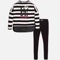 Girl striped fleece set with leggings Mayoral