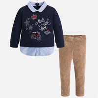 Girl set of leggings and jumper with shirt-like hem Mayoral