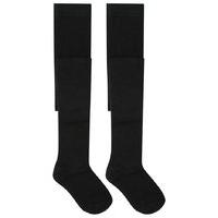 girls basic plain thick everyday school full length tights 2 pack blac ...