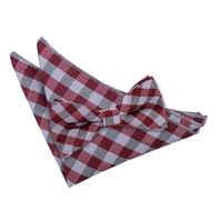 Gingham Check Dark Red Bow Tie 2 pc. Set