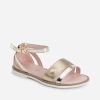 girl sandals with metallic effect and buckle mayoral