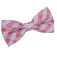 Gingham Check Coral Bow Tie