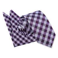 Gingham Check Purple Tie 2 pc. Set
