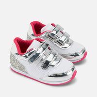 girl running shoes with velcro and glitter mayoral