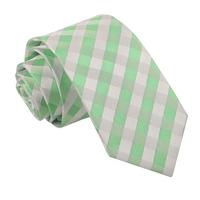 Gingham Check Mint Green Slim Tie