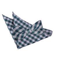 gingham check turquoise bow tie 2 pc set
