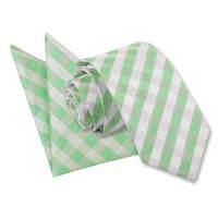 gingham check mint green tie 2 pc set
