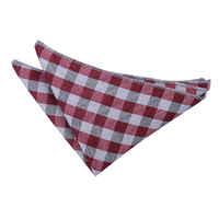 Gingham Check Dark Red Handkerchief / Pocket Square