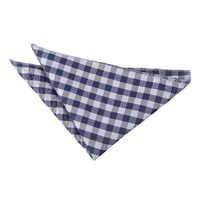 Gingham Check Navy Blue Handkerchief / Pocket Square