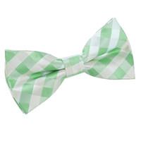 Gingham Check Mint Green Bow Tie