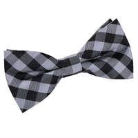 Gingham Check Black Bow Tie