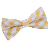 Gingham Check Sunflower Gold Bow Tie