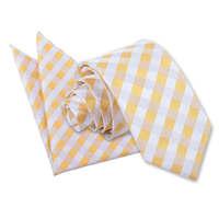 gingham check sunflower gold tie 2 pc set