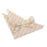 gingham check sunflower gold bow tie 2 pc set