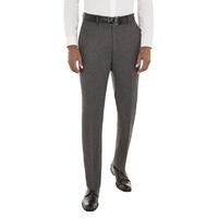Gibson London Charcoal Herringbone Plain Front Trouser 30R Charcoal