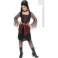 Girls Vampira Child 158cm Costume Large 11-13 Yrs (158cm) For Halloween Fancy