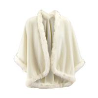 girls fleece fur trim cape