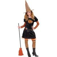 Girls Pumpkin Witch Child 128cm Costume Small 5-7 Yrs (128cm) For Halloween