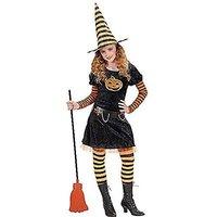 Girls Pumpkin Witch Child 140cm Costume Medium 8-10 Yrs (140cm) For Halloween
