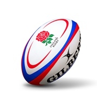 Gilbert Rugby International Replica Ball - Size 5 - White/Red