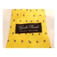 giulio riandi designer silk tie sunflower yellow with small blue squar ...