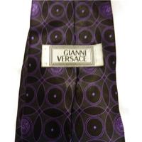 Gianni Versace Purple and Black Medusa Silk Tie