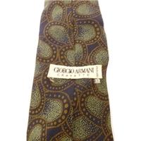 Giorgio Armani Green and Blue Silk Tie