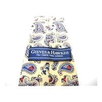Gieves & Hawkes Butter Yellow Silk Tie with Colourful Paisley Design