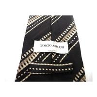 Giorgio Armani Silk Tie Stripped Brown and Cream