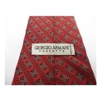 Giorgio Armani Silk Tie Red Patterned