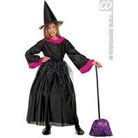 Girls Fancy Witch Child 3 Col 128cm Costume Small 5-7 Yrs (128cm) For Halloween
