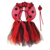 girls ladybird tutu wings headband wand set