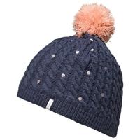 girls hot dot beanie crown blue