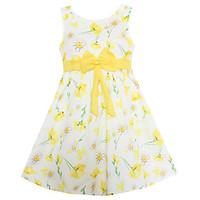 Girls Dress Yellow Flower Dresses Party Pageant Princess Baby Kids Clothing