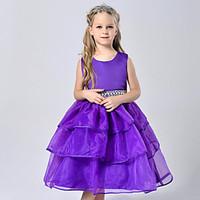 girls green pink purple red white dress lace polyester summer