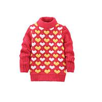 Girl\'s Casual/Daily Floral Sweater CardiganWool Winter Black / Green / Pink / Red / Yellow / Gray