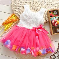 girls floral dress cotton mesh summer green pink purple yellow