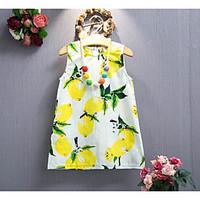 girls beach solid floral dress cotton summer sleeveless