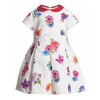 girls multi color dress floral polyester summer