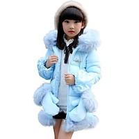 girls casualdaily solid down cotton paddedpolyester winter blue pink p ...