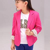 Girl\'s Solid Suit Blazer, Cotton Blend Spring / Fall Red / Yellow