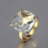Gift For Girlfriend Fashion Clear Cubic Zirconia Statement Rings(Gold)(1 Pc)