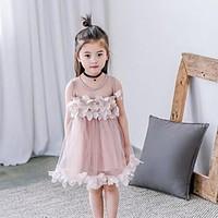 girls solid dress cotton polyester summer sleeveless