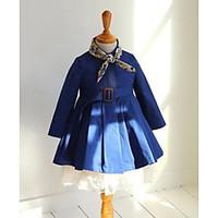 girls casualdaily solid suit blazercotton spring fall blue brown