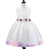 girls formal solid dress polyester all seasons sleeveless