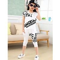 girls casualdaily print clothing set cotton summer black white