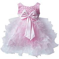 Girl\'s Pink Floral Dress Sleeveless Ball Dress Wedding Dresses Pageant Party Dresses For 0~2Y Baby Girls